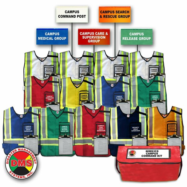 Disaster Management Systems Campus Command Vest & Flag Kit, Window Vests DMS-05304W